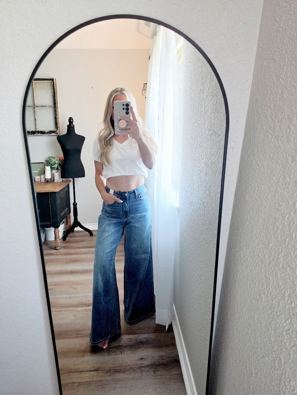 Judy Blue High Rise Medium Wash Palazzo Jeans Wide Leg Stretch Retro Various NEW - Picture 16 of 16